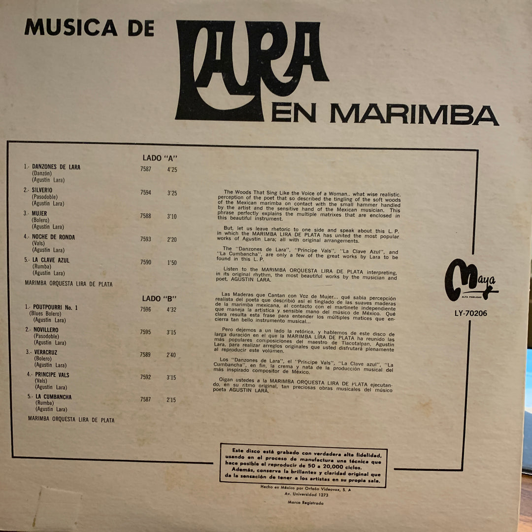 Marimba Orquesta Lira De Plata	- Musica De Lara En Marimba