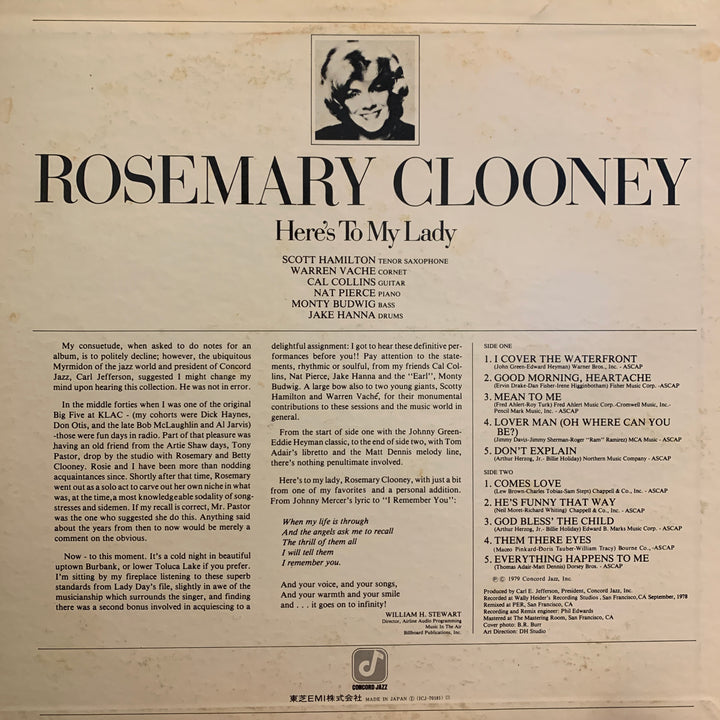 Rosemary Clooney - Here's To My Lady