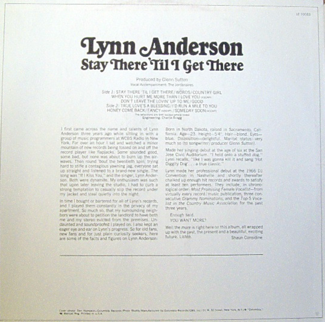 Lynn Anderson – Stay There 'Til I Get There